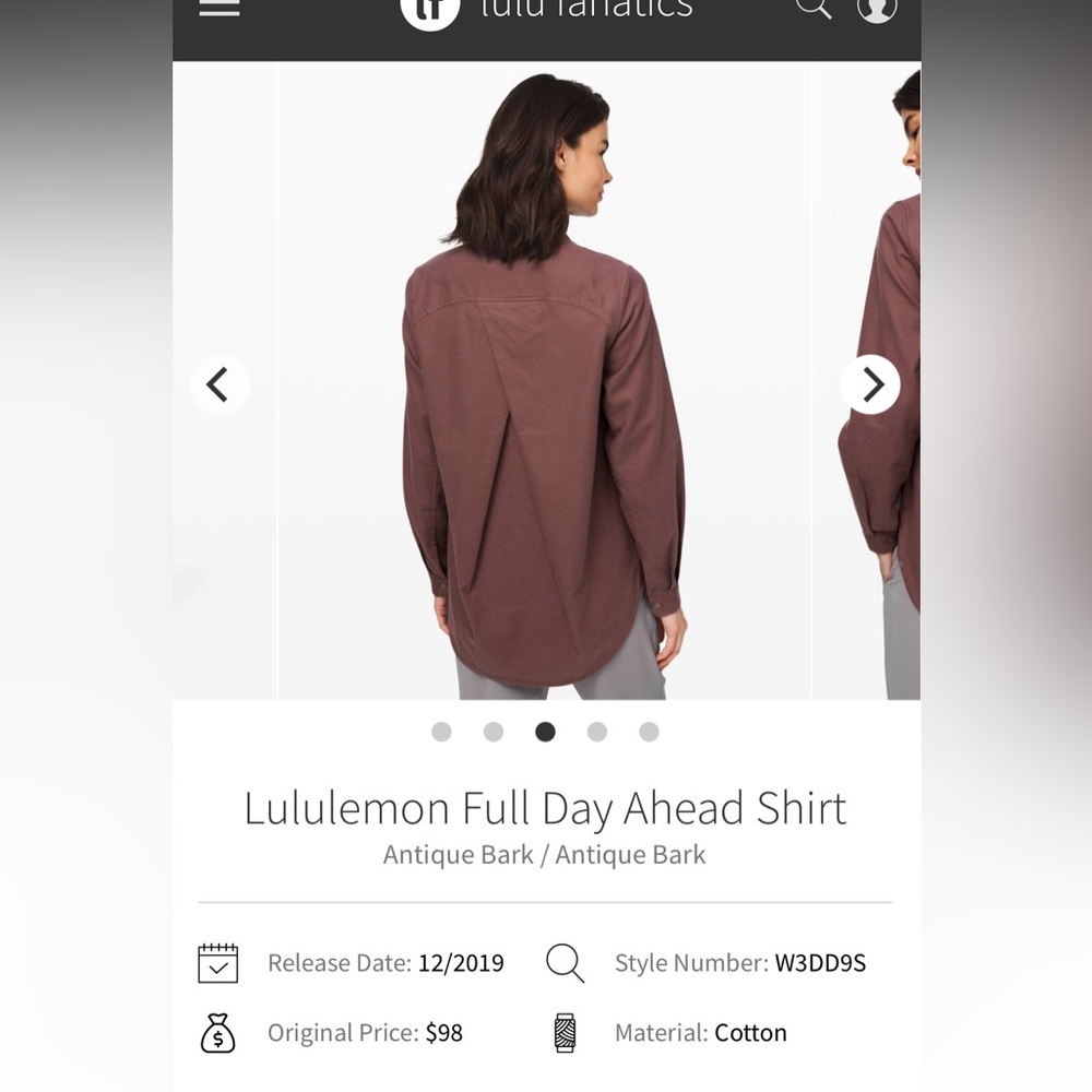 Lululemon Women’s Full Day Ahead Flannel size 8